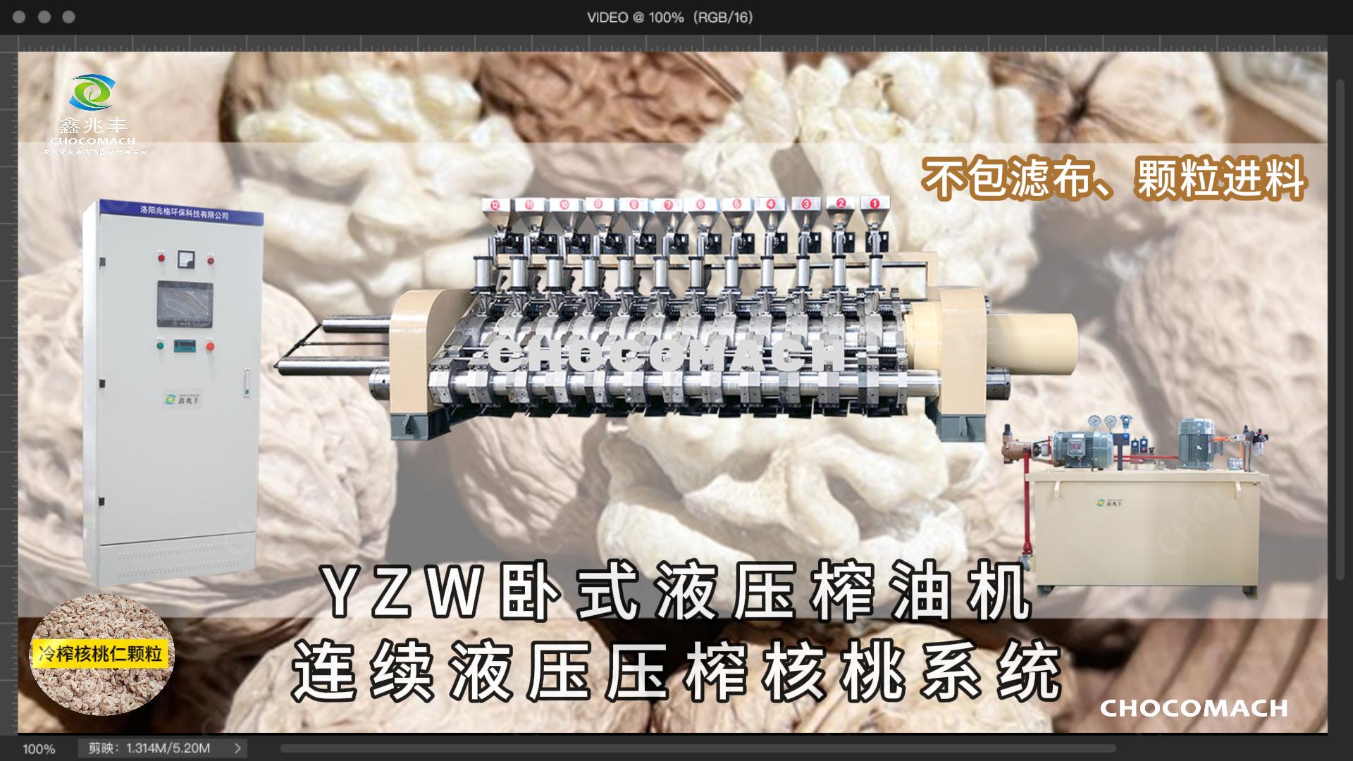 鑫兆豐YZW臥式液壓連續(xù)冷榨核桃油成套設(shè)備項目視頻